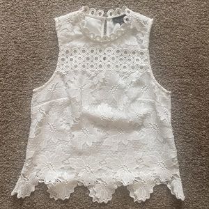 White Top Shop Crochet Top - Size Medium